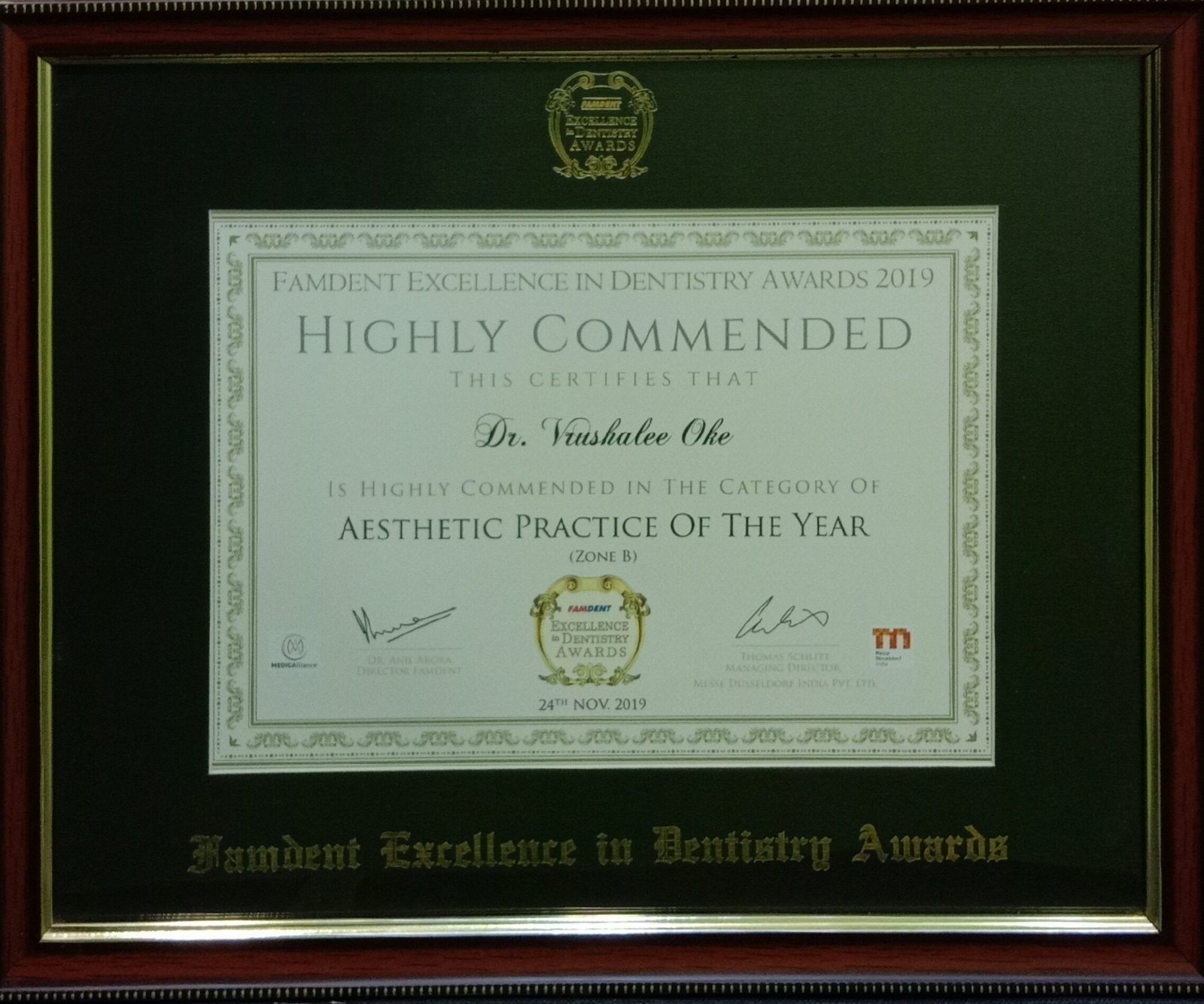 DR. VRUSHALEE OKE - Aesthetic Practice